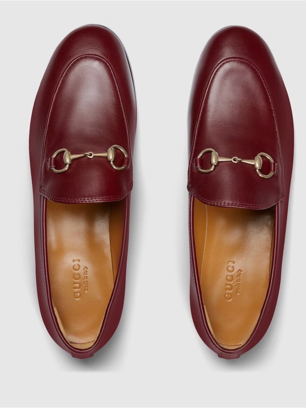 Gucci Jordaan Burgundy Leather Horsebit Loafers - 7